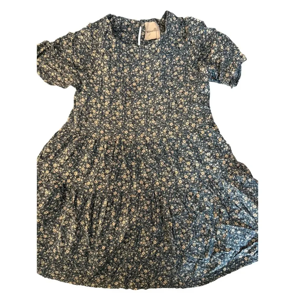 Vignette floral blue dress dress size 8